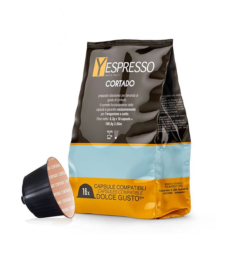 16 Capsule Yespresso Cortado - Compatibile Dolce Gusto 16 Capsule Yespresso Cortado - Compatibile Dolce Gusto