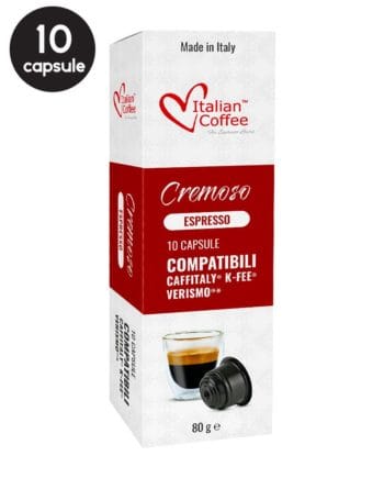 10 Capsule Italian Coffee Espresso Cremoso - Compatibile Cafissimo / Caffitaly / BeanZ 10 Capsule Italian Coffee Espresso Cremoso - Compatibile Cafissimo / Caffitaly / BeanZ