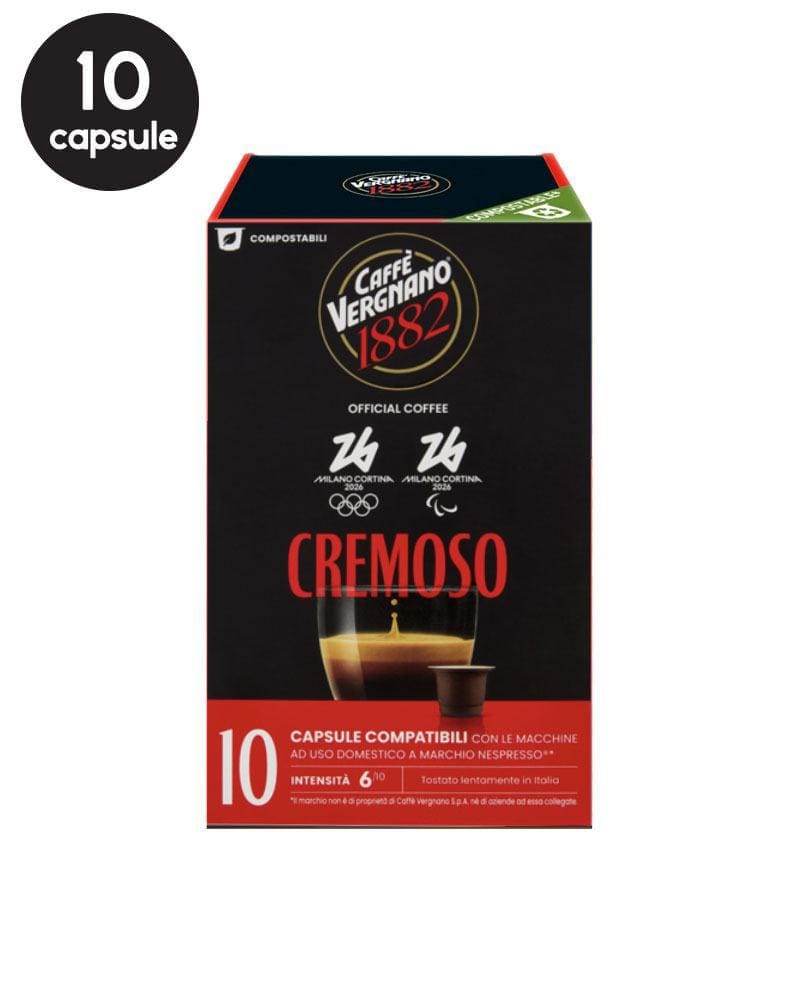 10 Capsule Biodegradabile Caffe Vergnano Espresso Cremoso - Compatibile Nespresso 10 Capsule Biodegradabile Caffe Vergnano Espresso Cremoso - Compatibile Nespresso