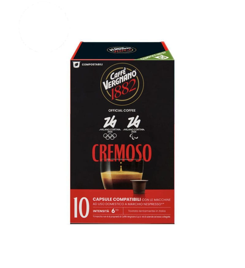 10 Capsule Biodegradabile Caffe Vergnano Espresso Cremoso - Compatibile Nespresso 10 Capsule Biodegradabile Caffe Vergnano Espresso Cremoso - Compatibile Nespresso