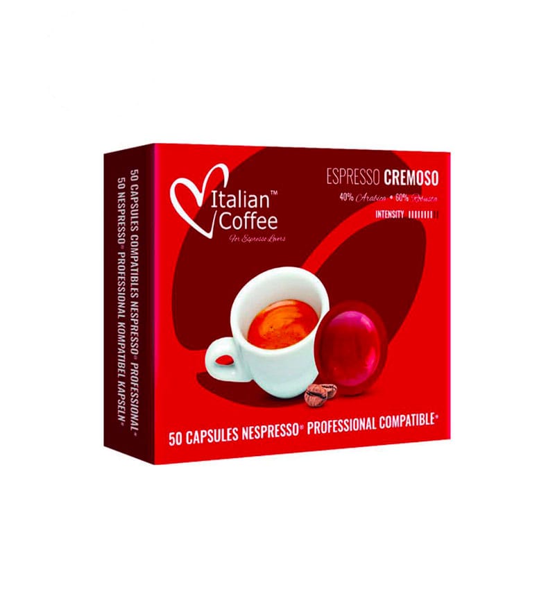 50 Capsule Italian Coffee Cremoso - Compatibile Nespresso Professional 50 Capsule Italian Coffee Cremoso - Compatibile Nespresso Professional