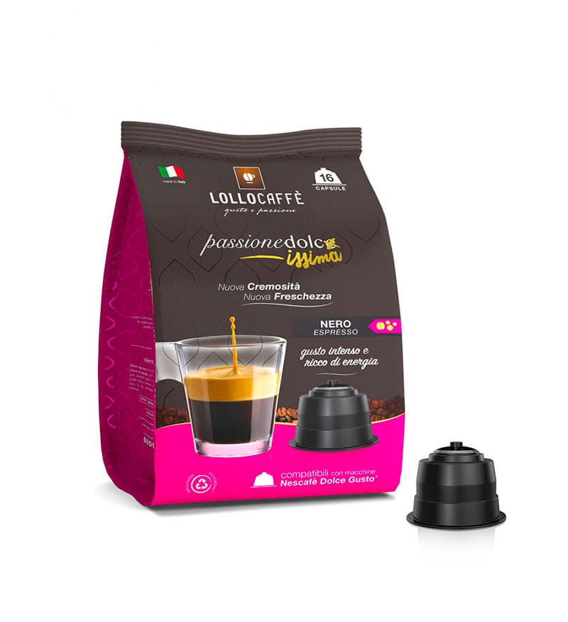 16 Capsule Lollo Caffe Espresso Nero - Compatibile Dolce Gusto 16 Capsule Lollo Caffe Espresso Nero - Compatibile Dolce Gusto