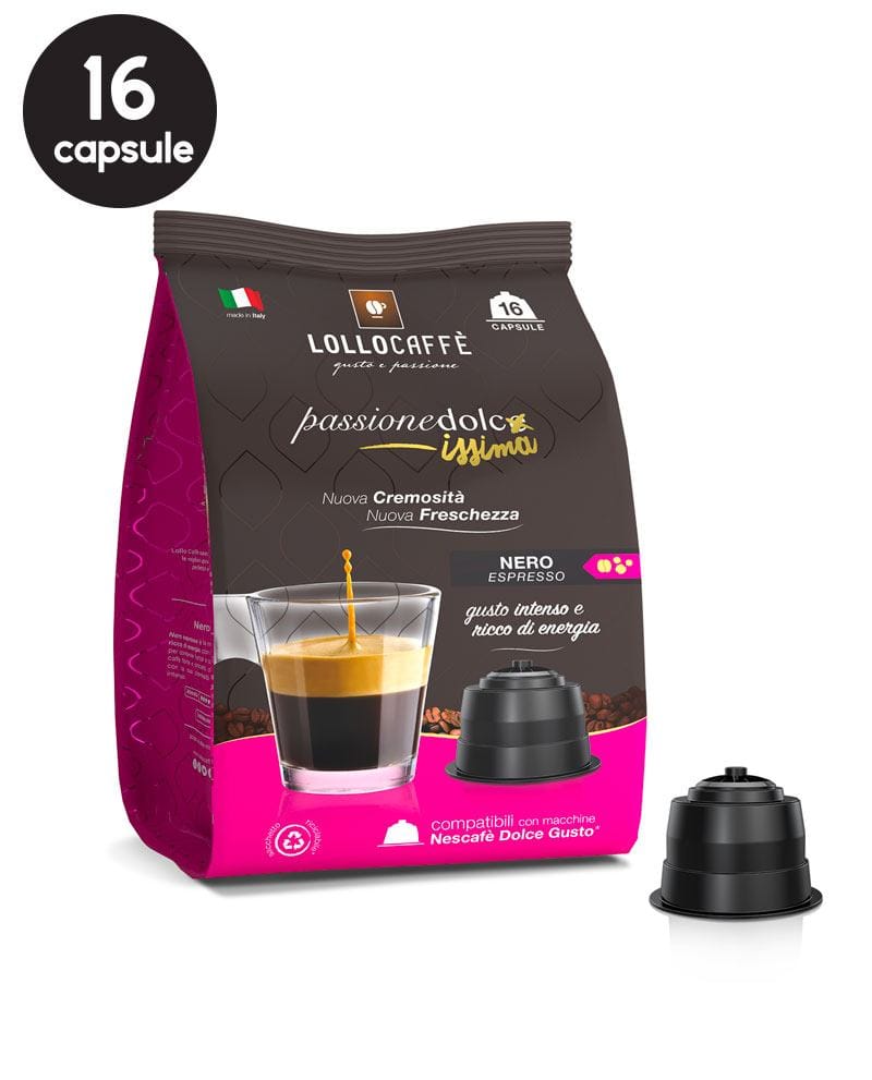 16 Capsule Lollo Caffe Espresso Nero - Compatibile Dolce Gusto 16 Capsule Lollo Caffe Espresso Nero - Compatibile Dolce Gusto