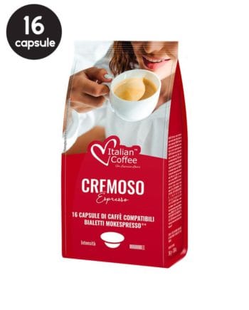 16 Capsule Italian Coffee Espresso Cremoso - Compatibile Bialetti Mokespresso 16 Capsule Italian Coffee Espresso Cremoso - Compatibile Bialetti Mokespresso