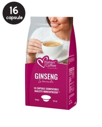 16 Capsule Italian Coffee Ginseng - Compatibile Bialetti Mokespresso 16 Capsule Italian Coffee Ginseng - Compatibile Bialetti Mokespresso
