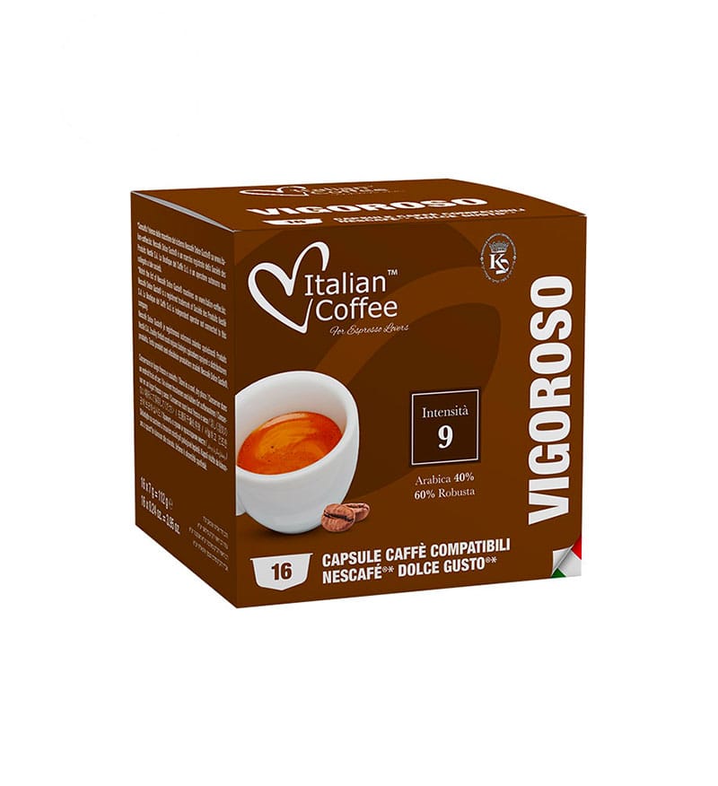 16 Capsule Italian Coffee Vigoroso - Compatibile Dolce Gusto 16 Capsule Italian Coffee Vigoroso - Compatibile Dolce Gusto