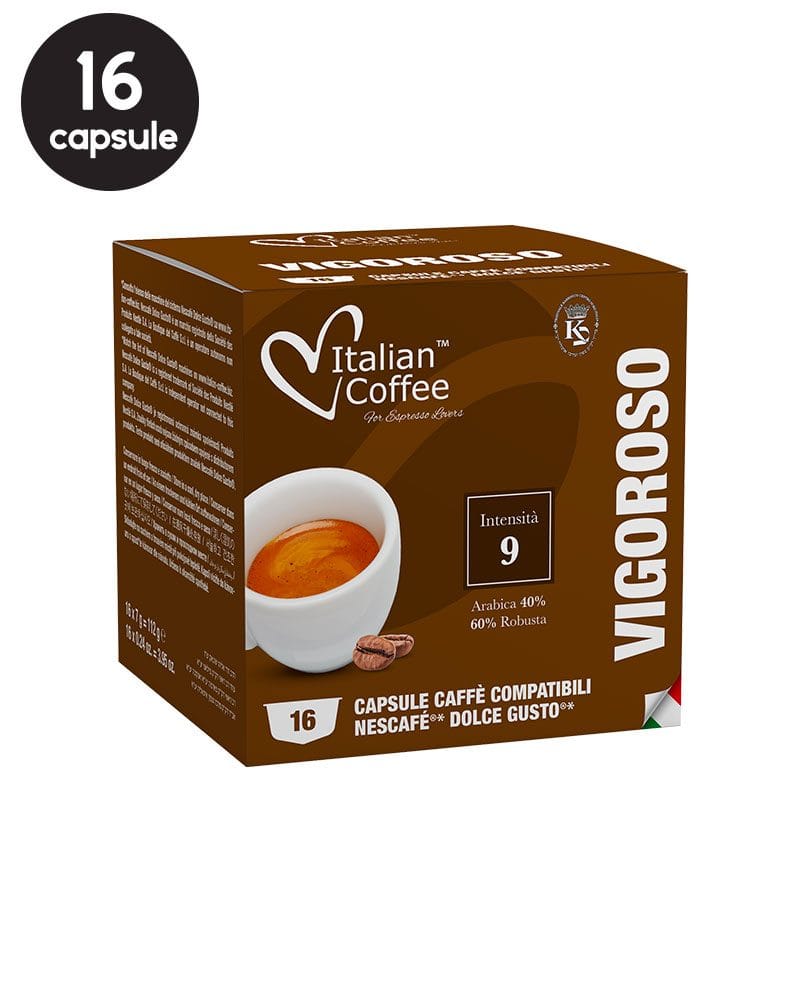 16 Capsule Italian Coffee Vigoroso - Compatibile Dolce Gusto 16 Capsule Italian Coffee Vigoroso - Compatibile Dolce Gusto
