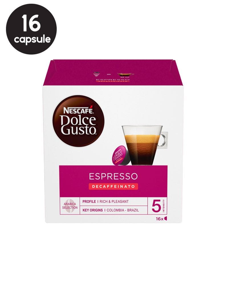 16 Capsule Nescafe Dolce Gusto Espresso Decaffeinato 16 Capsule Nescafe Dolce Gusto Espresso Decaffeinato