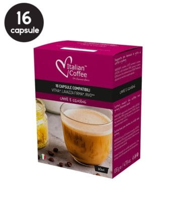 16 Capsule Italian Coffee Ginseng - Compatibile Lavazza Firma