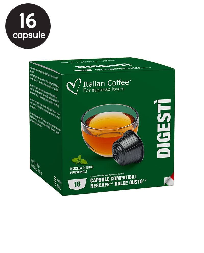 16 Capsule Italian Coffee Ceai Digestiv - Compatibile Dolce Gusto 16 Capsule Italian Coffee Ceai Digestiv - Compatibile Dolce Gusto