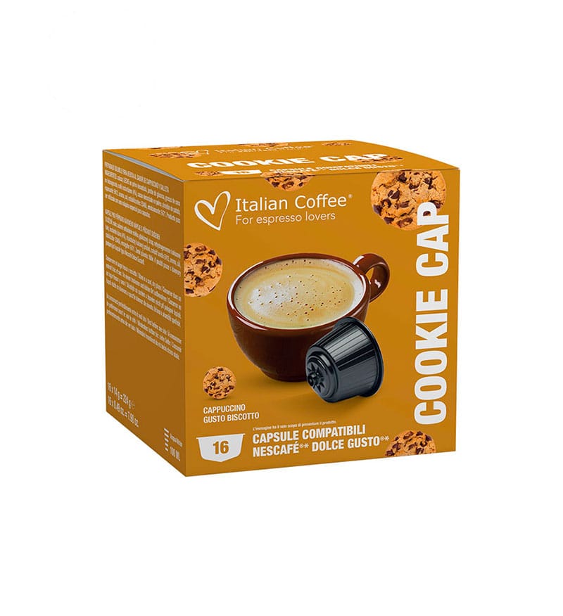 16 Capsule Italian Coffee Cookie Cap - Compatibile Dolce Gusto 16 Capsule Italian Coffee Cookie Cap - Compatibile Dolce Gusto