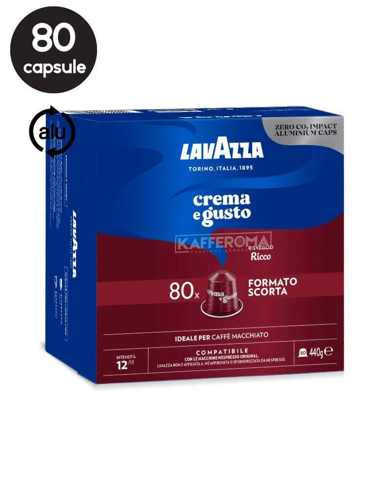 80 Capsule Aluminiu Lavazza Crema e Gusto Ricco – Compatibile Nespresso 80 Capsule Aluminiu Lavazza Crema e Gusto Ricco – Compatibile Nespresso
