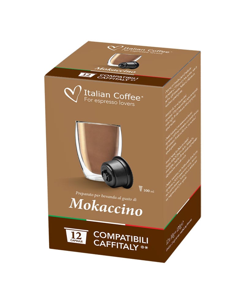 12 Capsule Italian Coffee Mokaccino – Compatibile Cafissimo / Caffitaly / BeanZ (Box) 12 Capsule Italian Coffee Mokaccino – Compatibile Cafissimo / Caffitaly / BeanZ (Box)