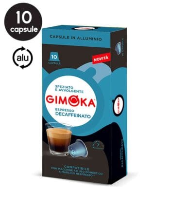 10 Capsule Aluminiu Gimoka Decaffeinato - Compatibile Nespresso