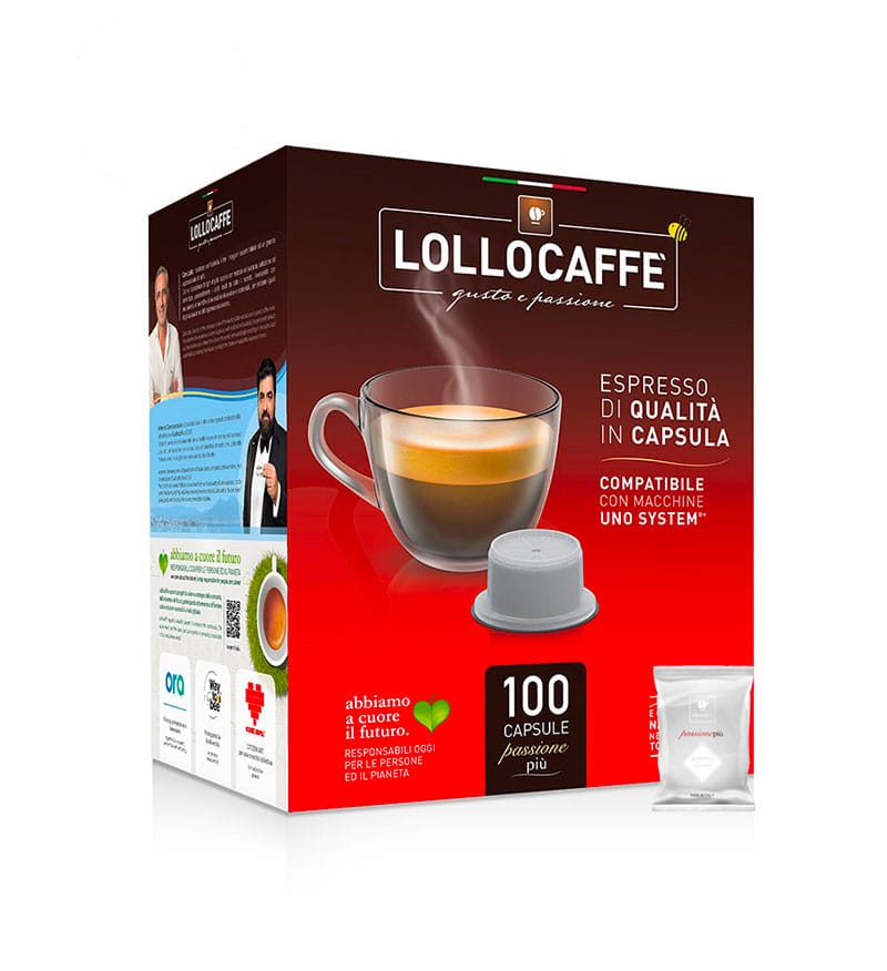 100 Capsule Lollo Caffe Miscela Argento – Compatibile Uno System 100 Capsule Lollo Caffe Miscela Argento – Compatibile Uno System