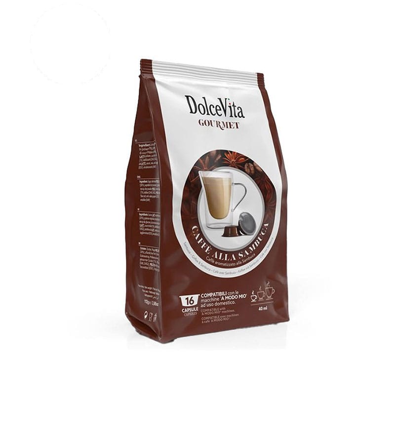 16 Capsule DolceVita Sambuca - Compatibile A Modo Mio 16 Capsule DolceVita Sambuca - Compatibile A Modo Mio