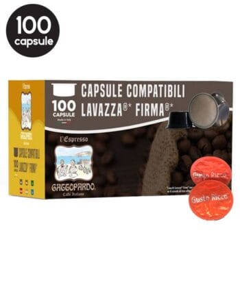 100 Capsule Caffe Gattopardo Gusto Ricco – Compatibile Lavazza Firma