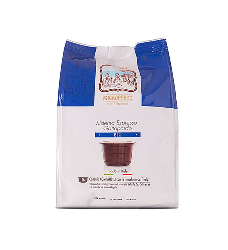 16 Capsule Gattopardo Espresso Blu – Compatibile Cafissimo / Caffitaly / BeanZ 16 Capsule Gattopardo Espresso Blu – Compatibile Cafissimo / Caffitaly / BeanZ