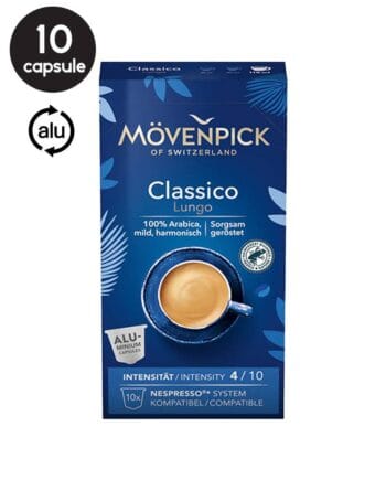 10 Capsule Aluminiu Movenpick Classico Lungo - Compatibile Nespresso (Exp 10.2026)