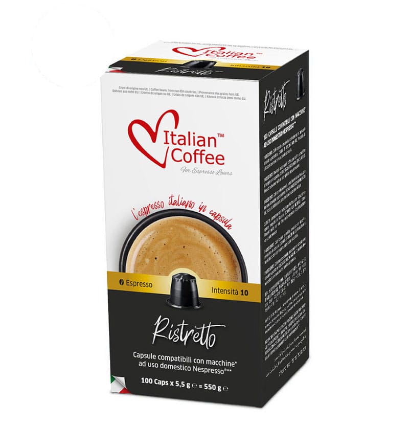 100 Capsule Italian Coffee Espresso Ristretto – Compatibile Nespresso 100 Capsule Italian Coffee Espresso Ristretto – Compatibile Nespresso
