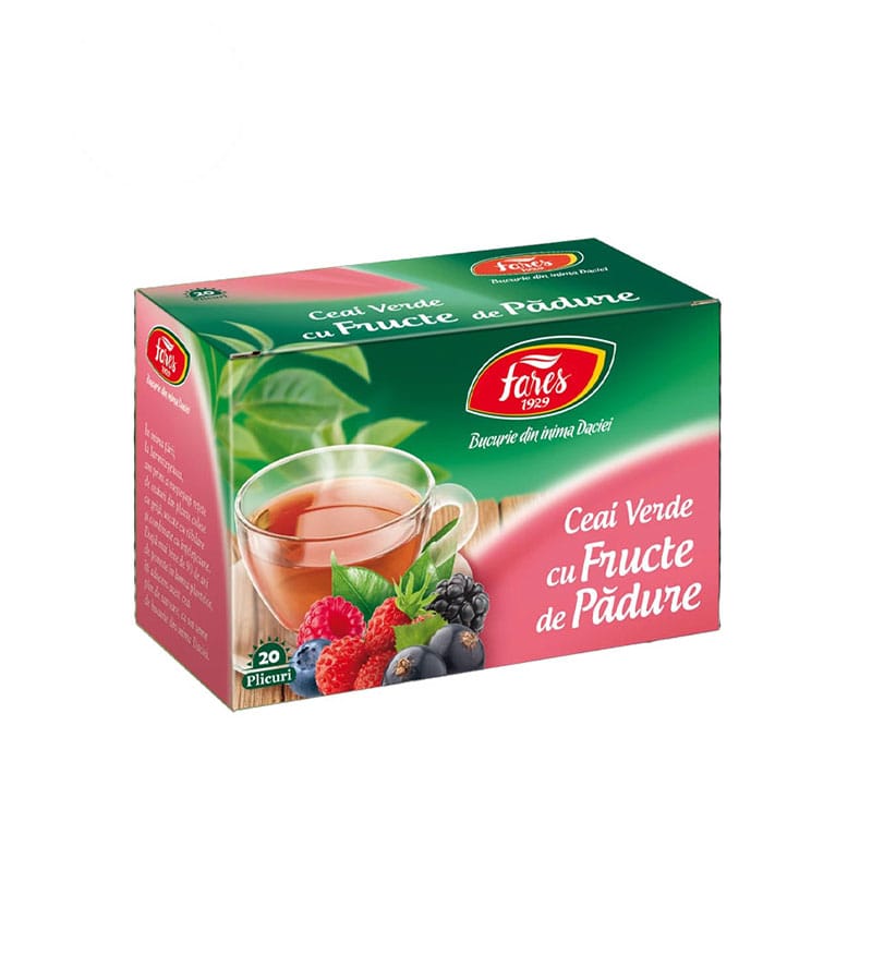 20 Plicuri Ceai Verde cu Fructe de Padure - Fares 20 Plicuri Ceai Verde cu Fructe de Padure - Fares