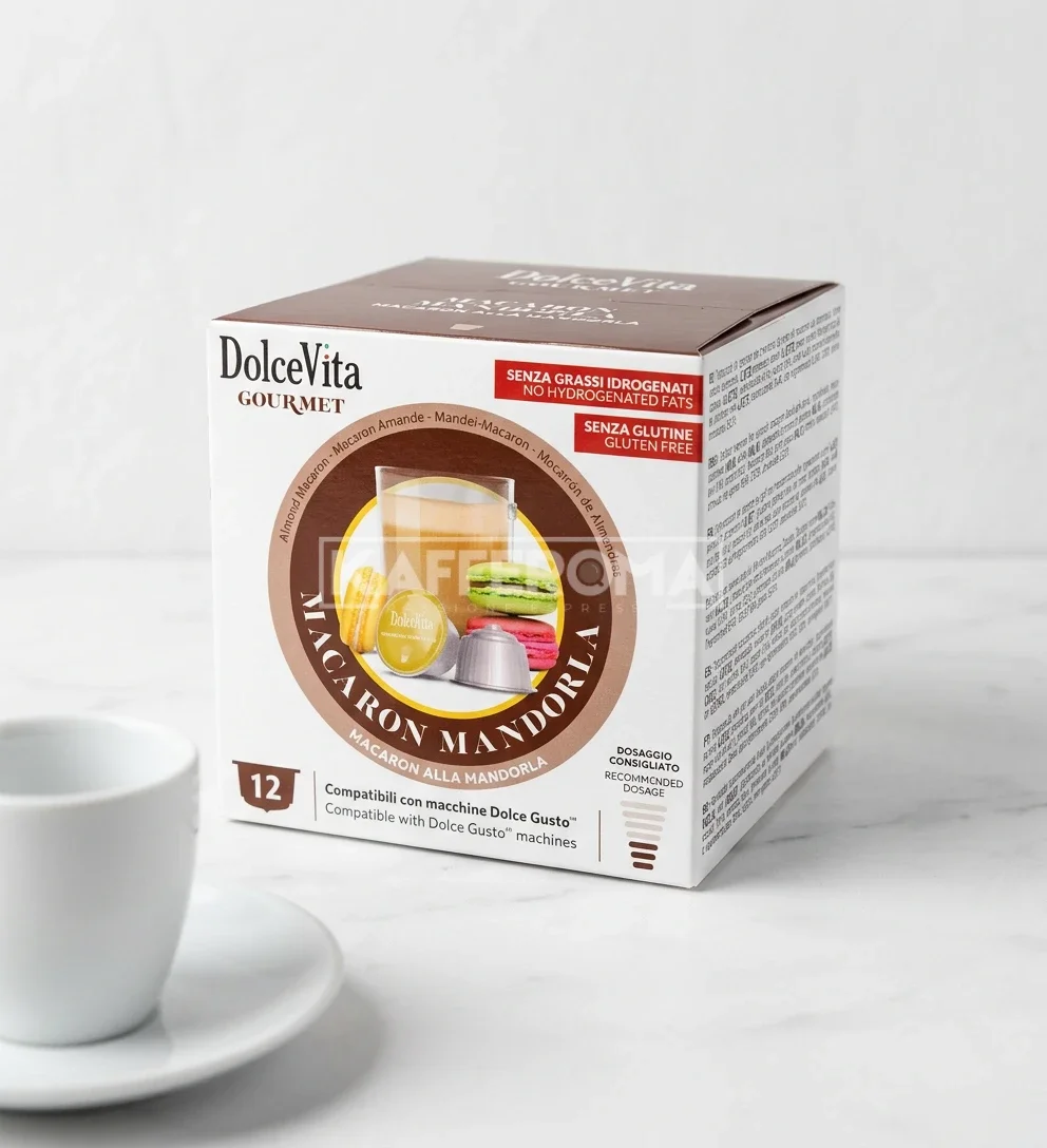 12 Capsule DolceVita Macaron Alla Mandorla - Compatibile Dolce Gusto 12 Capsule DolceVita Macaron Alla Mandorla - Compatibile Dolce Gusto