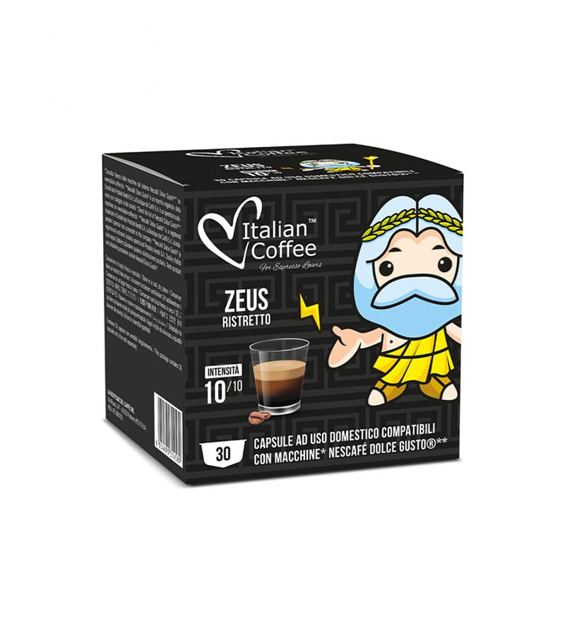 30 Capsule Italian Coffee Zeus Ristretto - Compatibile Dolce Gusto 30 Capsule Italian Coffee Zeus Ristretto - Compatibile Dolce Gusto