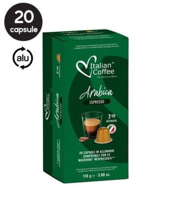 20 Capsule Italian Coffee Espresso Arabica – Compatibile Nespresso