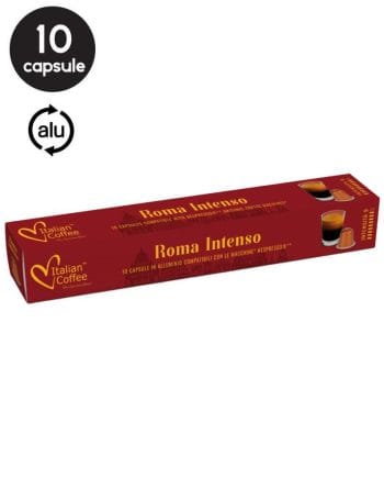 10 Capsule Aluminiu Italian Coffee Roma Intenso – Compatibile Nespresso