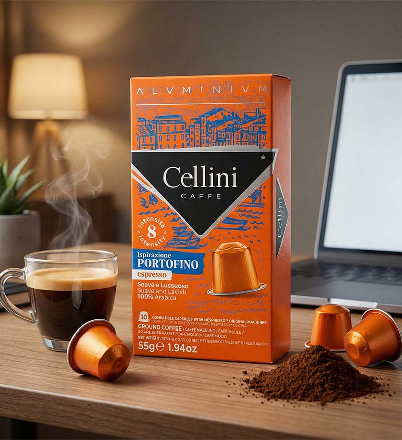 10 Capsule Aluminiu Cellini Espresso Portofino – Compatibile Nespresso 10 Capsule Aluminiu Cellini Espresso Portofino – Compatibile Nespresso