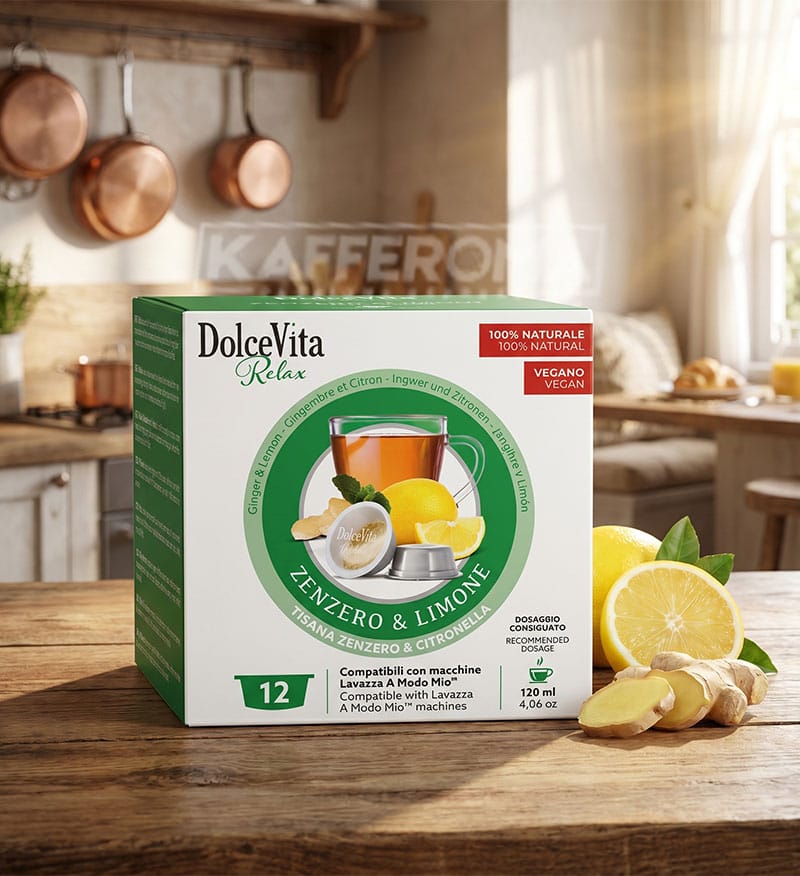 12 Capsule DolceVita Ghimbir si Lamaie - Compatibile A Modo Mio 12 Capsule DolceVita Ghimbir si Lamaie - Compatibile A Modo Mio