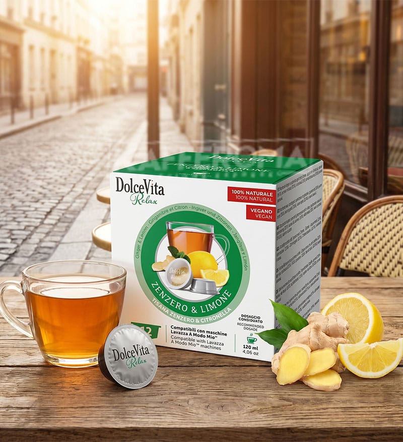 12 Capsule DolceVita Ghimbir si Lamaie - Compatibile A Modo Mio 12 Capsule DolceVita Ghimbir si Lamaie - Compatibile A Modo Mio