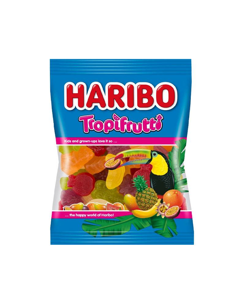 Bomboane Gumate Haribo Tropifrutti 100gr. Bomboane Gumate Haribo Tropifrutti 100gr.